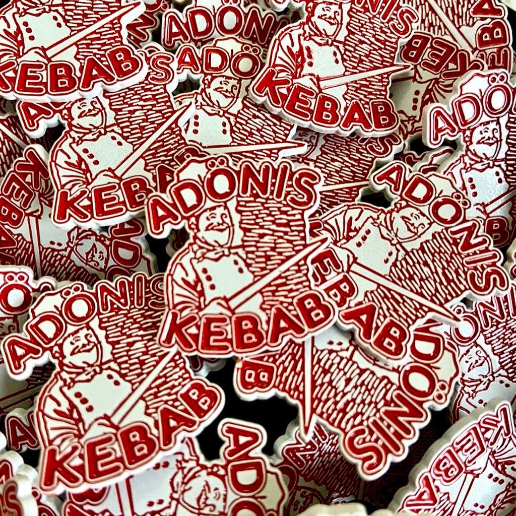 'Adonis Kebab' Enamel badge